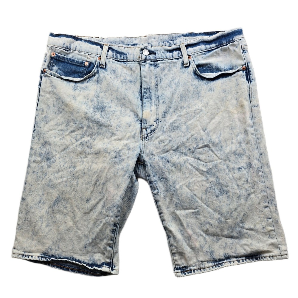 Levi's Shorts Mens 40 Blue Cotton‎ Blend Acid Wash Denim 502 Regular Taper 11"